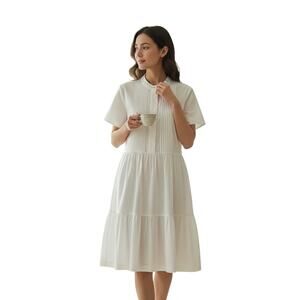 Tommy Hilfiger Women’s Adaptive Voile Short Sleeve Dress – White, Size XL, NWOT